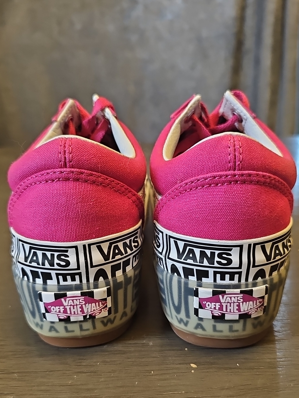 Van's Pink Canvas Low-Top Sneakers with Checker Trim - Picture 3 of 5
